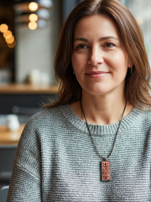 Tulipán-életfa bőr medál