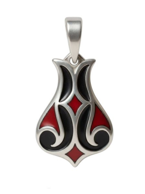 Tulipán medál piros-fekete tűzzománccal