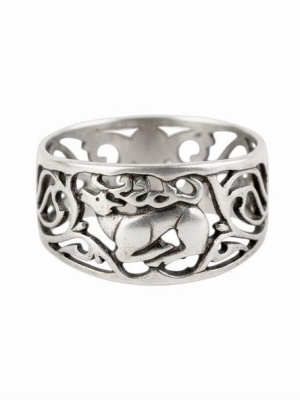 Szarvasos gyűrű áttört (női)