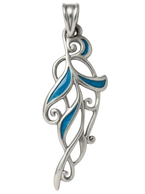 Indás medál tűzzománccal, kék