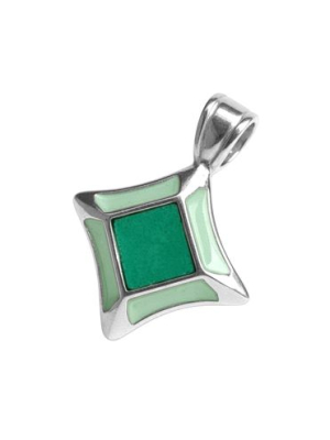 Kis négyzet medál, zöld