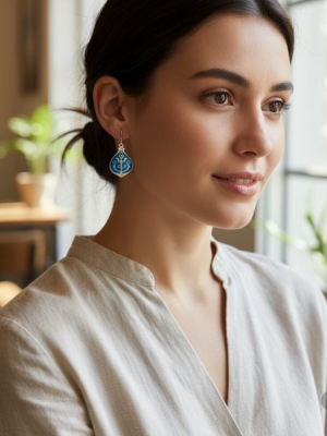 Mátka fülbevaló, kék (nagy méret)