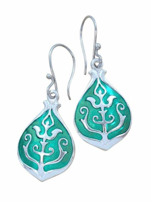 Mátka fülbevaló, zöld (nagy méret)