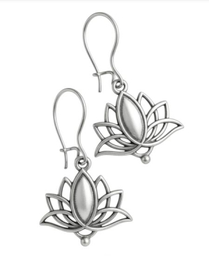 Lótuszvirág fülbevaló, antikolt