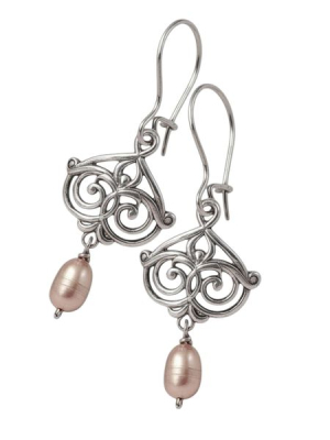 Reneszánsz ezüst fülbevaló gyönggyel