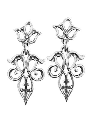 Fonott tulipános fülbevaló (stiftes)