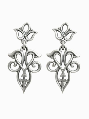 Fonott tulipános fülbevaló (stiftes)